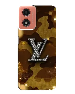 Чехол для Motorola MOTO G04 с картинкой «Камуфляжный Louis Vuitton»