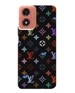Чехол для Motorola MOTO G04 с картинкой «Цветная монограмма LV»