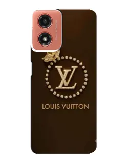 Чехол для Motorola MOTO G04 с картинкой «LV — золотая печать»