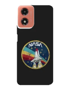 Чехол для Motorola MOTO G04 с картинкой «NASA — эмблема миссии»