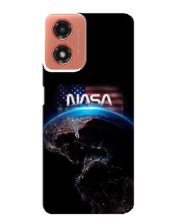 Чехол для Motorola MOTO G04 с картинкой «Земля из космоса NASA»