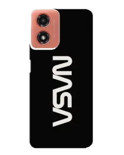 Чехол для Motorola MOTO G04 с картинкой «NASA — вертикальный логотип»