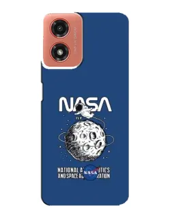 Чехол для Motorola MOTO G04 с картинкой «NASA — лунная миссия»