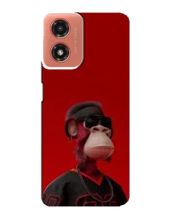 Чехол для Motorola MOTO G04 с картинкой «Bored Ape в красном»
