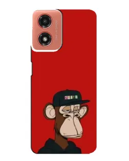 Чехол для Motorola MOTO G04 с картинкой «Bored Ape — красный фон»