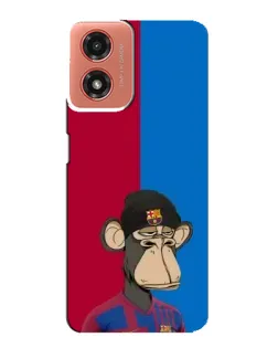 Чехол для Motorola MOTO G04 с картинкой «Bored Ape — фанат Барсы»