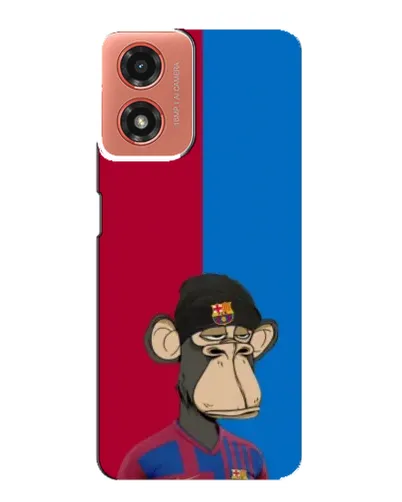 Чехол для Motorola MOTO G04 с картинкой «Bored Ape — фанат Барсы»