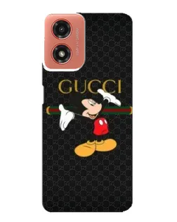 Чехол для Motorola MOTO G04 с картинкой «Микки Маус Gucci»