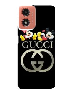 Чехол для Motorola MOTO G04 с картинкой «Gucci — герои Disney»