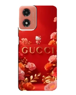 Чехол для Motorola MOTO G04 с картинкой «Gucci — золотой сад»