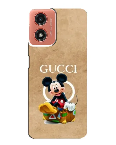 Чехол для Motorola MOTO G04 с картинкой «Микки Маус Gucci — крафт» Чехол для Motorola MOTO G04 с картинкой «Микки Маус Gucci — крафт»