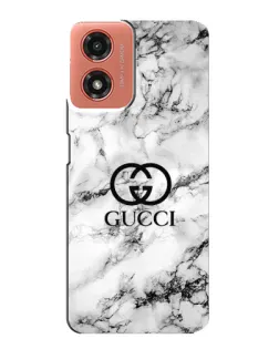 Чехол для Motorola MOTO G04 с картинкой «Gucci — мраморный шик»