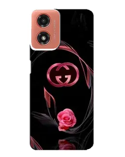 Чехол для Motorola MOTO G04 с картинкой «Gucci — неоновая роза»