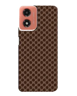 Чехол для Motorola MOTO G04 с картинкой «Gucci — шоколадная сетка»