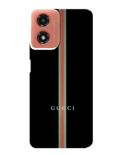 Чехол для Motorola MOTO G04 с картинкой «Gucci — строгая линия»