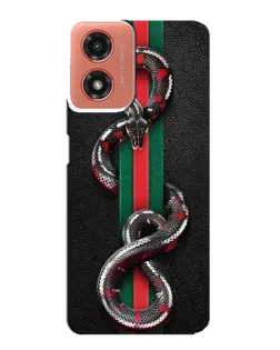 Чехол для Motorola MOTO G04 с картинкой «Gucci — змея на полосе»