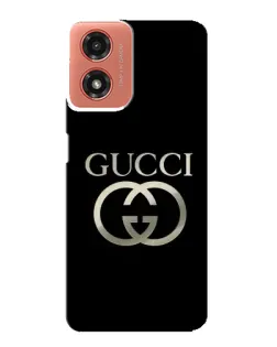 Чехол для Motorola MOTO G04 с картинкой «Gucci — золото на черном»