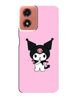 Чехол для Motorola MOTO G04 с картинкой «Kuromi — розовая нежность»
