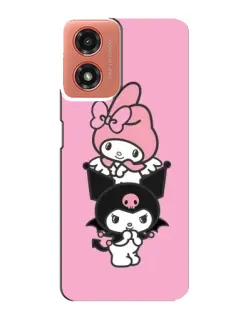 Чехол для Motorola MOTO G04 с картинкой «My Melody и Kuromi»