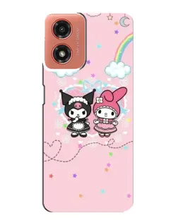 Чехол для Motorola MOTO G04 с картинкой «My Melody и Kuromi»