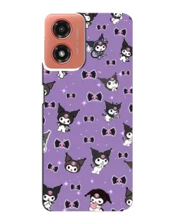Чехол для Motorola MOTO G04 с картинкой «Kuromi — паттерн»