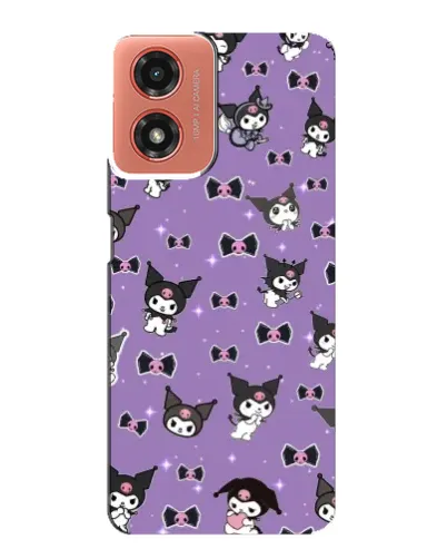 Чехол для Motorola MOTO G04 с картинкой «Kuromi — паттерн» Чехол для Motorola MOTO G04 с картинкой «Kuromi — паттерн»