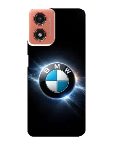 Чехол для Motorola MOTO G04 с картинкой «BMW — неоновое сияние»