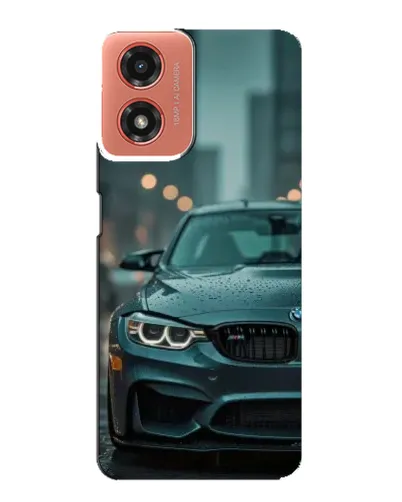 Чехол для Motorola MOTO G04 с картинкой «BMW в огнях города»