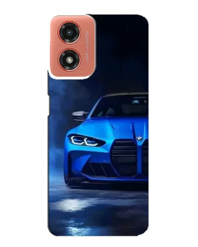 Чехол для Motorola MOTO G04 с картинкой «Голубая BMW M4»