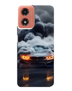 Чехол для Motorola MOTO G04 с картинкой «BMW в дыму»