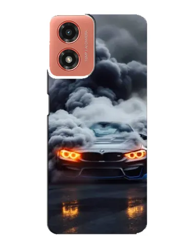 Чехол для Motorola MOTO G04 с картинкой «BMW в дыму»