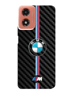 Чехол для Motorola MOTO G04 с картинкой «Эмблема BMW и карбон»