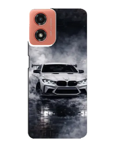 Чехол для Motorola MOTO G04 с картинкой «BMW сквозь туман»