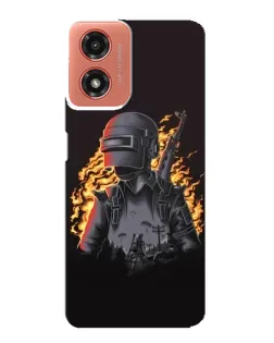 Чохол для Motorola MOTO G04 з картинкою «PUBG — вогняний силует»