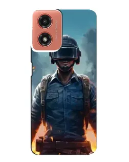 Чохол для Motorola MOTO G04 з картинкою «PUBG — реалістичний герой»