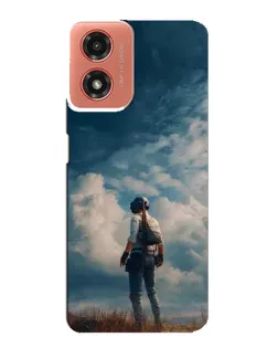 Чохол для Motorola MOTO G04 з картинкою «Герой PUBG на скелі»