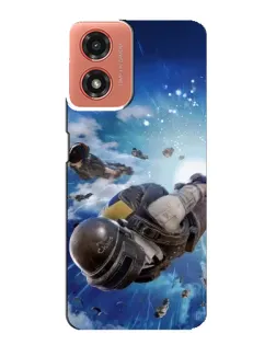 Чохол для Motorola MOTO G04 з картинкою «Десант PUBG — стрибок»