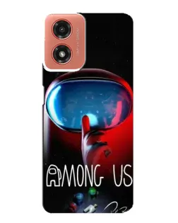 Чехол для Motorola MOTO G04 с картинкой «Красный импостер — макро»