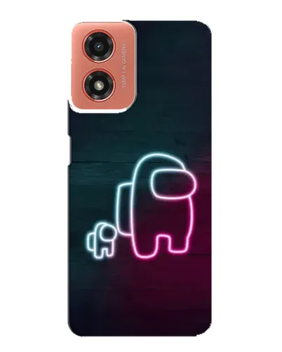 Чехол для Motorola MOTO G04 с картинкой «Among Us неон-арт»