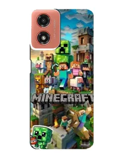 Чехол для Motorola MOTO G04 с картинкой «Замок Minecraft»