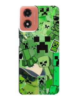 Чехол для Motorola MOTO G04 с картинкой «Криперы Minecraft»