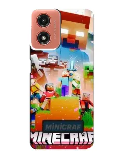 Чехол для Motorola MOTO G04 с картинкой «Minecraft герои игры»