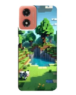 Чехол для Motorola MOTO G04 с картинкой «Minecraft летний день»