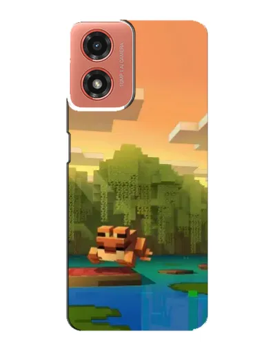 Чехол для Motorola MOTO G04 с картинкой «Майнкрафт закат солнца»