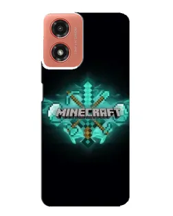 Чехол для Motorola MOTO G04 с картинкой «Minecraft Diamond лого»