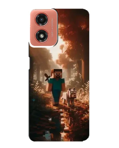 Чехол для Motorola MOTO G04 с картинкой «Стив в лесу»