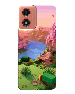 Чехол для Motorola MOTO G04 с картинкой «Розовое дерево Minecraft»