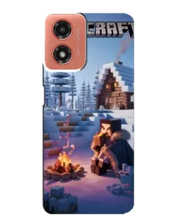 Чехол для Motorola MOTO G04 с картинкой «Зимний Minecraft»