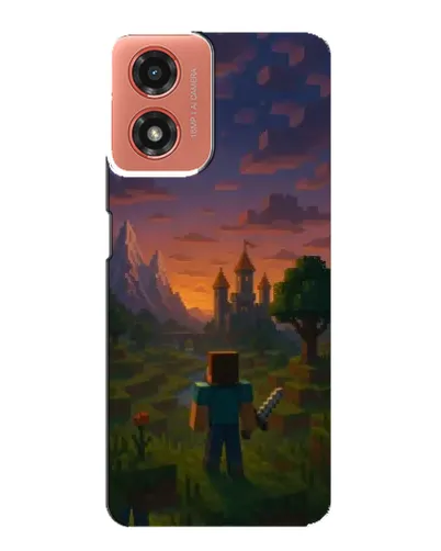 Чехол для Motorola MOTO G04 с картинкой «Стив у башни»