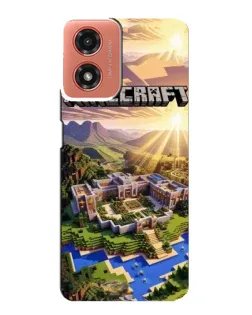 Чехол для Motorola MOTO G04 с картинкой «Minecraft панорама»